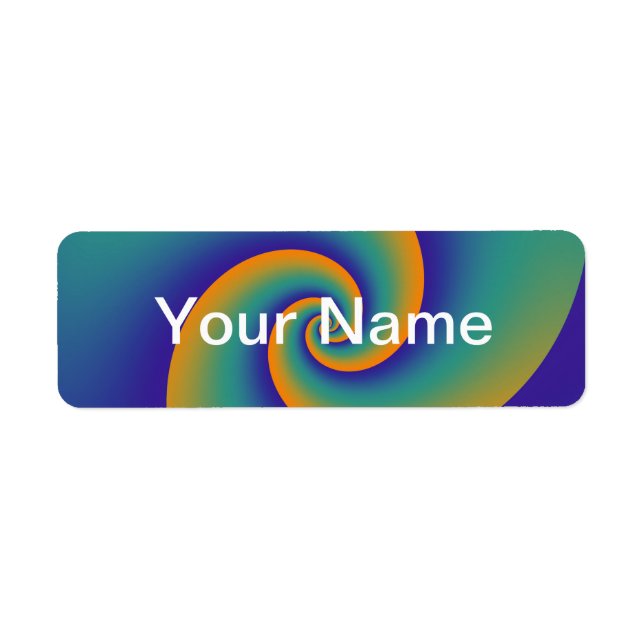 Abstract Background Spirals soft V + your text Label (Front)