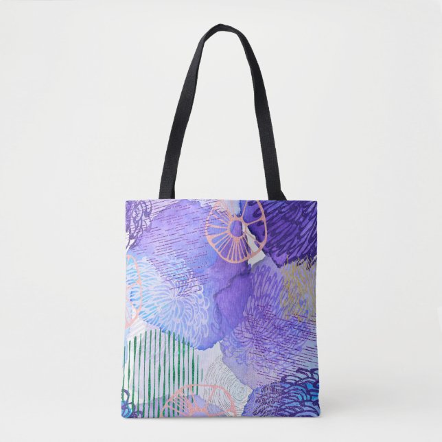 Abstract background watercolor tote bag (Front)