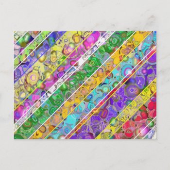 Abstract Background With Colored Stripes. Postcard by dreams2innovation at Zazzle