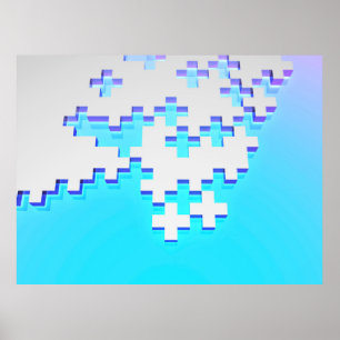 Abstract background with gray puzzle with pluses poster