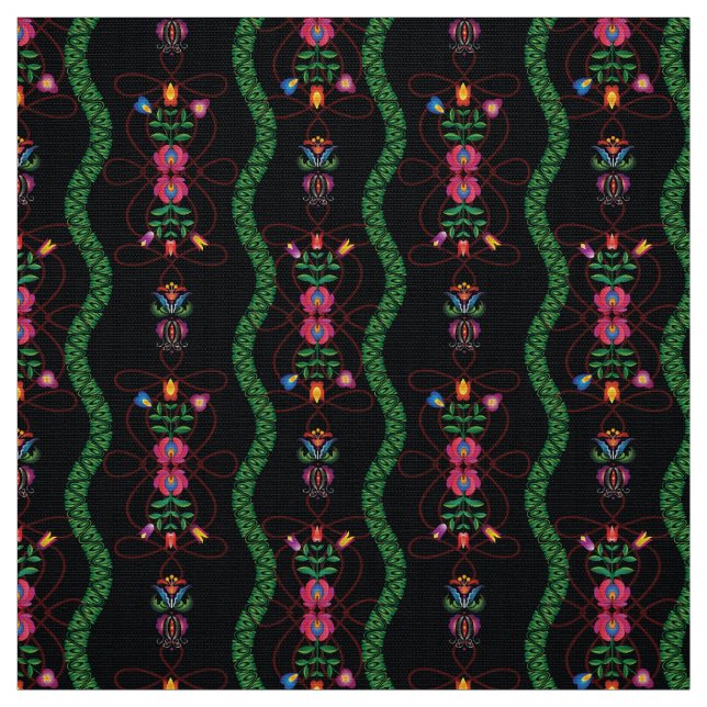 Abstract background with Hungarian folklore patter Fabric (Swatch)