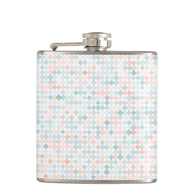 Abstract background with mixed small spots hip flask (Front)