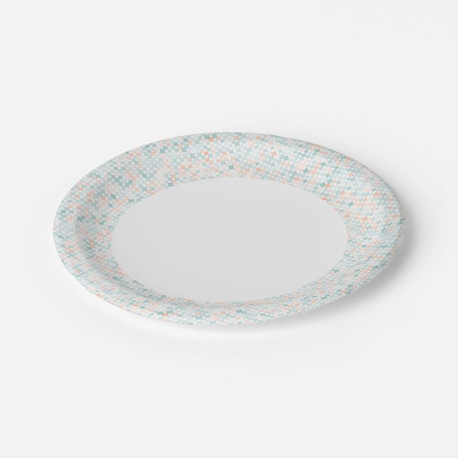 Abstract background with mixed small spots paper plates (Angled)