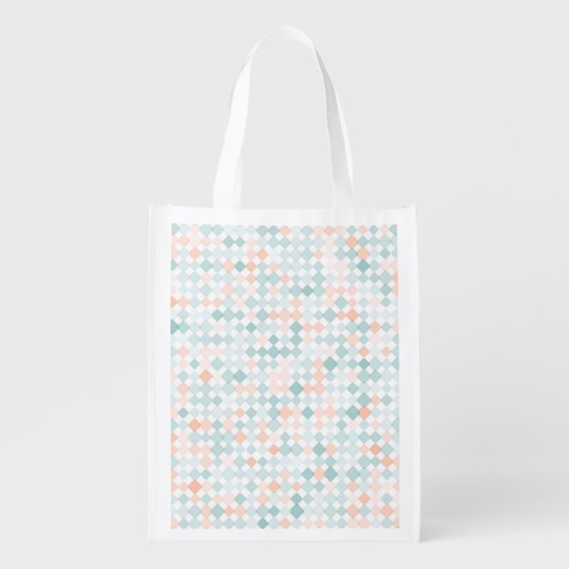 Abstract background with mixed small spots reusable grocery bag (Front)