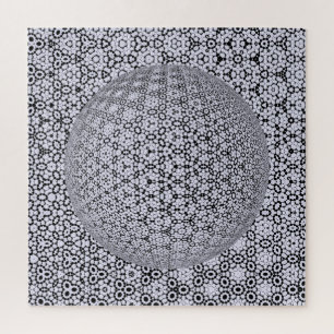 abstract background with sphere jigsaw puzzle