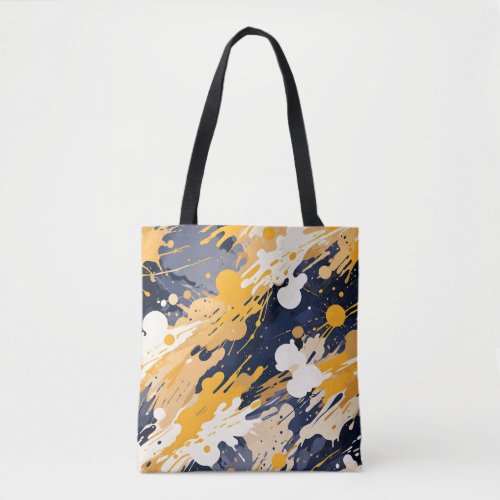 Abstract background with splashes of orange yellow tote bag