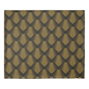 Abstract background with square lines golden color duvet cover