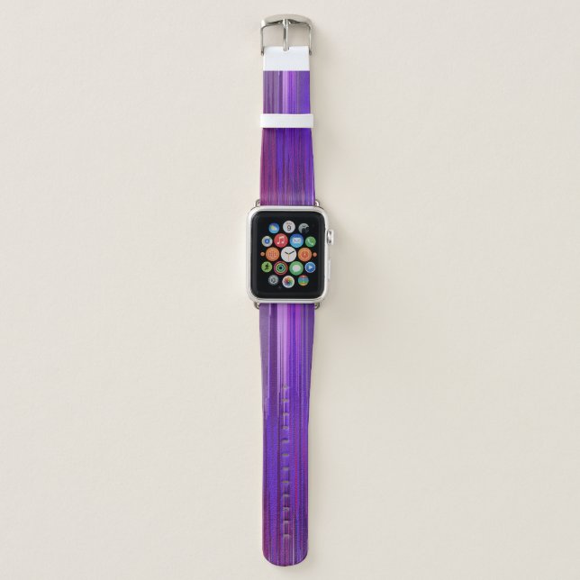 Abstract background with thin purple vertical line apple watch band (Front)