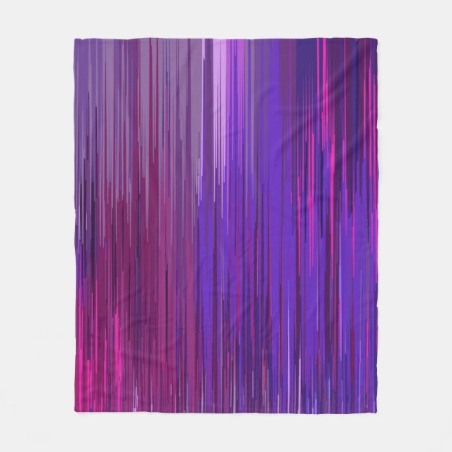 Abstract background with thin purple vertical line fleece blanket (Front)