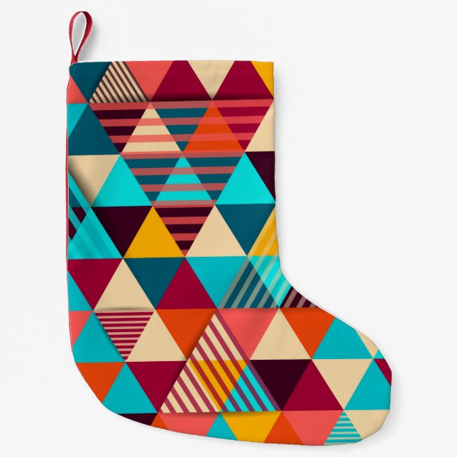 Abstract background with triangle shapes. Modern g Small Christmas Stocking (Front)