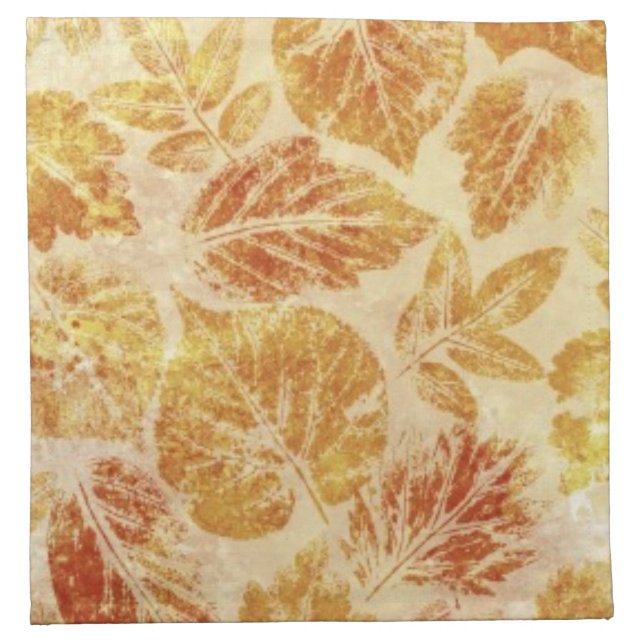 Abstract backgrounds, watercolor, leaves cloth napkin (Front)