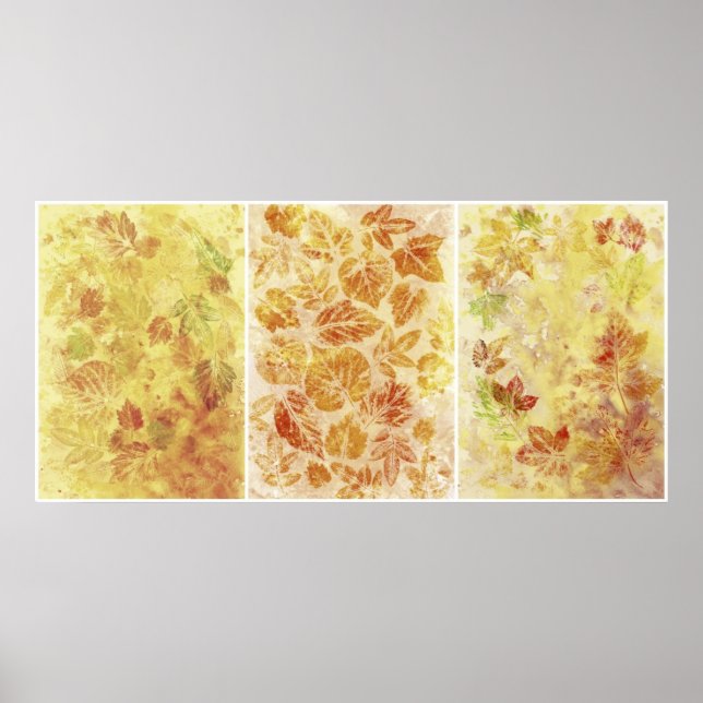 Abstract backgrounds, watercolor, leaves poster (Front)