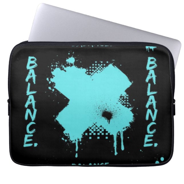 Abstract Balance Laptop Sleeve - Modern Cyberpunk (Front)
