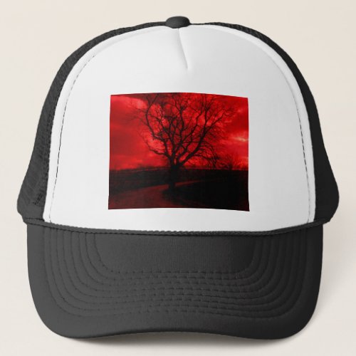 Abstract Bald Tree Trucker Hat