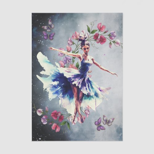 Abstract Ballet Dancer Art Collage Decoupage Tissue Paper