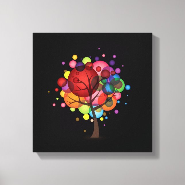 Abstract Balloon Tree Wrapped Canvas (Front)