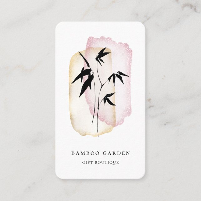 Abstract Bamboo Logo Business Card (Front)
