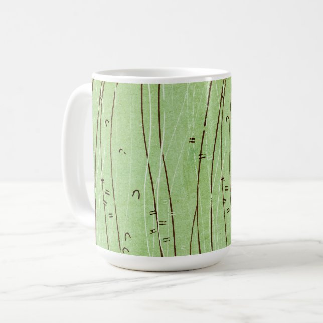 Abstract Bamboo Tree Vintage Style Mug Cup (Front Left)
