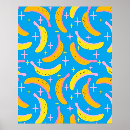 Abstract banana pattern poster