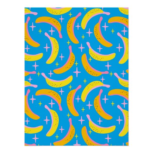 Abstract banana pattern poster