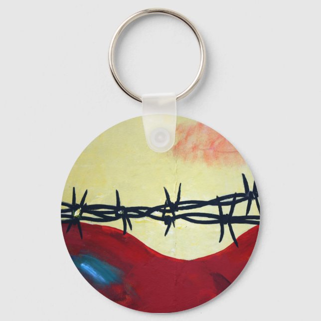 Abstract - barbed wire keychain (Front)