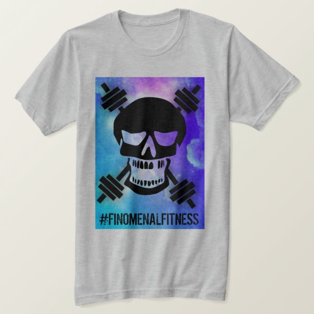 Abstract Barbell Skull T-Shirt (Design Front)