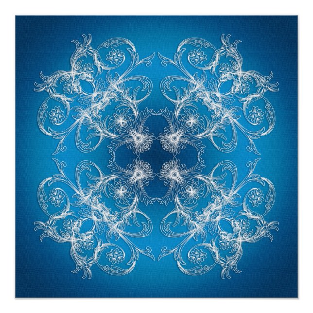 Abstract baroque style gradient texture. poster (Front)