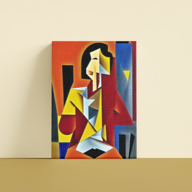 Abstract Bartender Cubist  Canvas Print (Creator Uploaded)