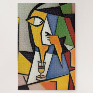 Abstract Bartender Cubist Jigsaw Puzzle
