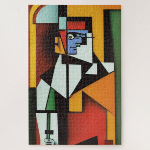 Abstract Bartender Cubist Jigsaw Puzzle
