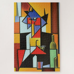Abstract Bartender Cubist Jigsaw Puzzle