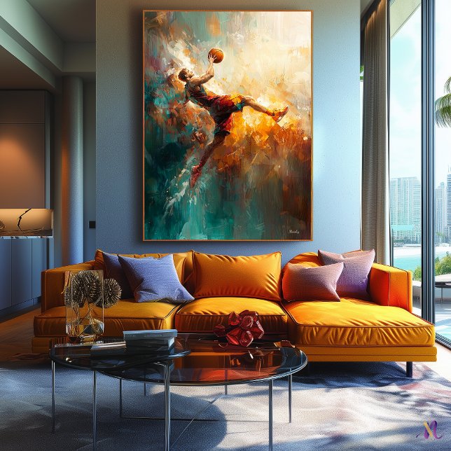 Abstract Basketball Player - Powerful Sports Art Canvas Print (Creator Uploaded)