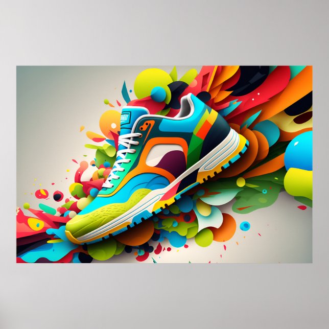 Abstract Basketball Shoe Poster (Front)