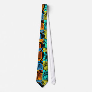 Abstract Basketballs Pattern Neck Tie