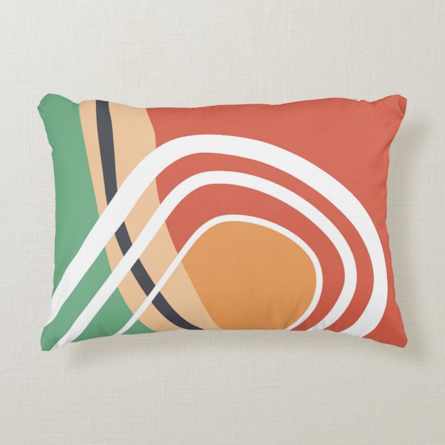 Abstract bauhaus art retro artwork accent pillow (Front)