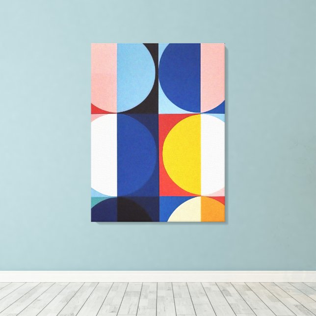 Abstract Bauhaus Geometric Art Canvas Print (Insitu(Wood Floor))