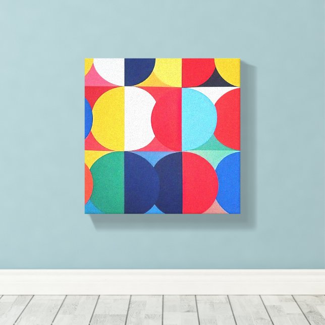 Abstract Bauhaus Geometric Art Canvas Print (Insitu(Wood Floor))