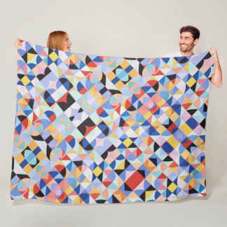 Abstract Bauhaus Geometric Art Fleece Blanket