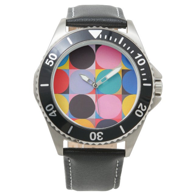 Abstract Bauhaus Geometric Art Watch (Front)