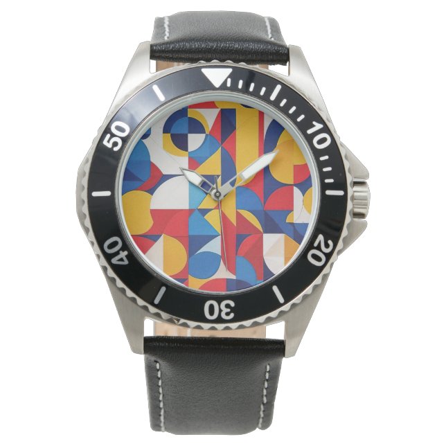 Abstract Bauhaus Geometric Art Watch (Front)