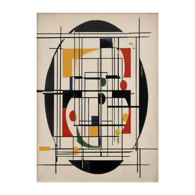 Abstract Bauhaus Geometric Modern Minimalist Acrylic Print (Front)