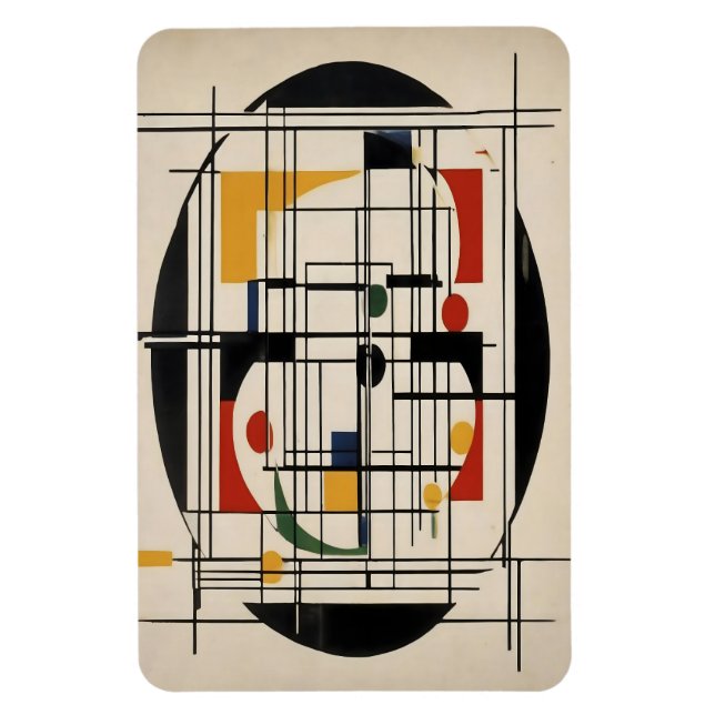 Abstract Bauhaus Geometric Modern Minimalist Art Magnet (Vertical)