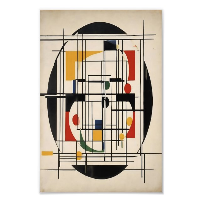 Abstract Bauhaus Geometric Modern Minimalist Art Photo Print (Front)