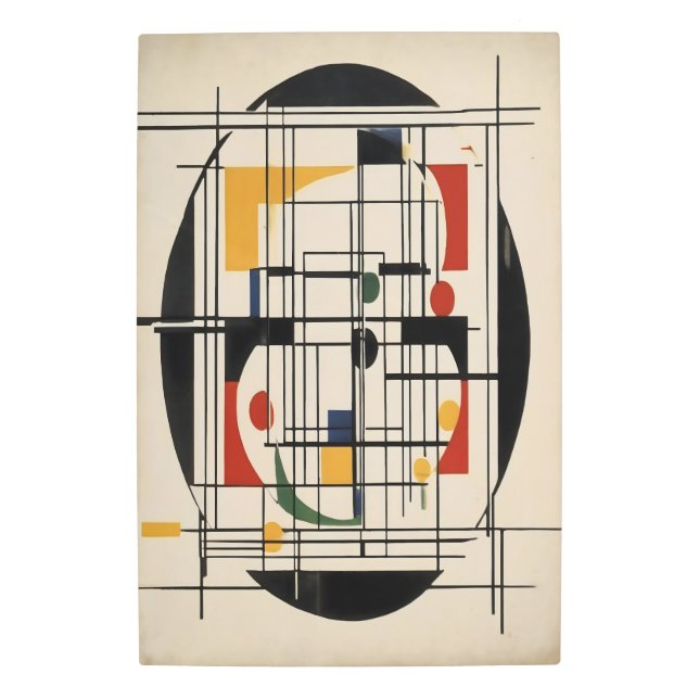 Abstract Bauhaus Geometric Modern Minimalist Metal Print (Front)