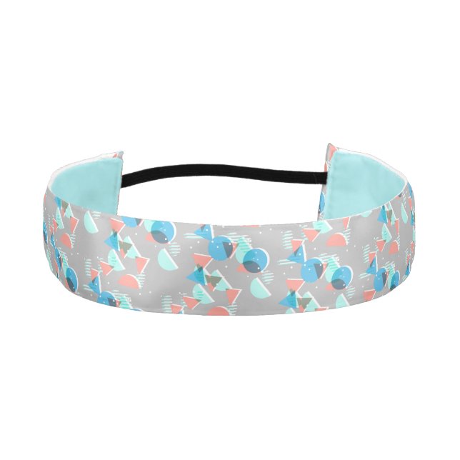 Abstract Bauhaus Half Circles Mod Pop Art Pattern Athletic Headband (Front)