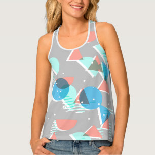 Abstract Bauhaus Half Circles Mod Pop Art Pattern Tank Top