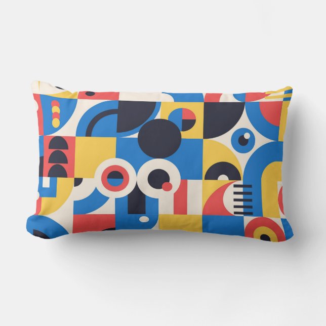 Abstract Bauhaus Throw Pillow / Cushion (Front)
