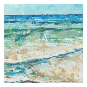 Abstract Beach And Coastal Sea Painting Faux Canvas Print