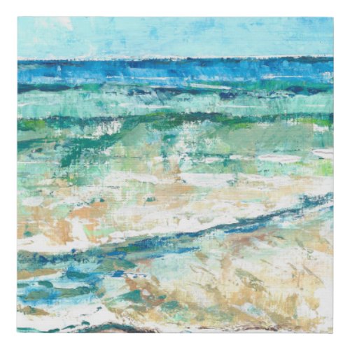  Abstract Beach And Coastal Sea Painting Faux Canvas Print