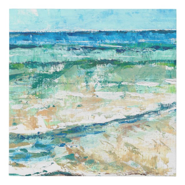  Abstract Beach And Coastal Sea Painting Faux Canvas Print (Front)